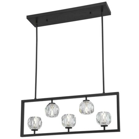 BRILLIANTBULB 5 Light LED Chandelier with Crystal Glass - Matte Brushed Gun Metal BR3286139